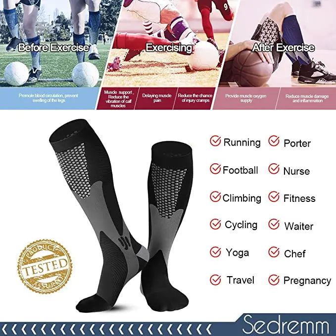 Men's Sports Compression Socks Helps treat Varicose Veins