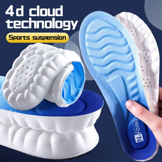4D Cloud Technology Sports Insoles -- Breathable -- Shock Absorption -- Orthopedic Care