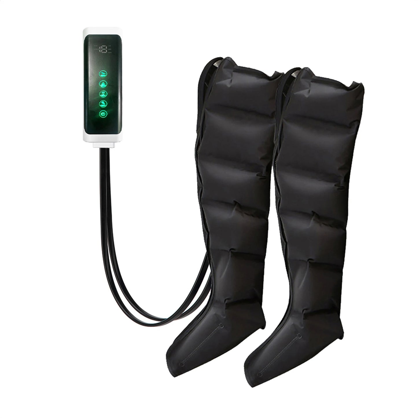 Air Compression Leg Massage 
6 Airbag Pneumatic Boots 
Used for Circulation and Leg Muscle Relaxation
Helps to treat Varicose Veins