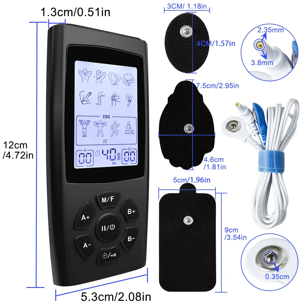 TENS EMS Unit 28 Modes 40 Intensity Muscle Stimulator for Pain Relief Therapy