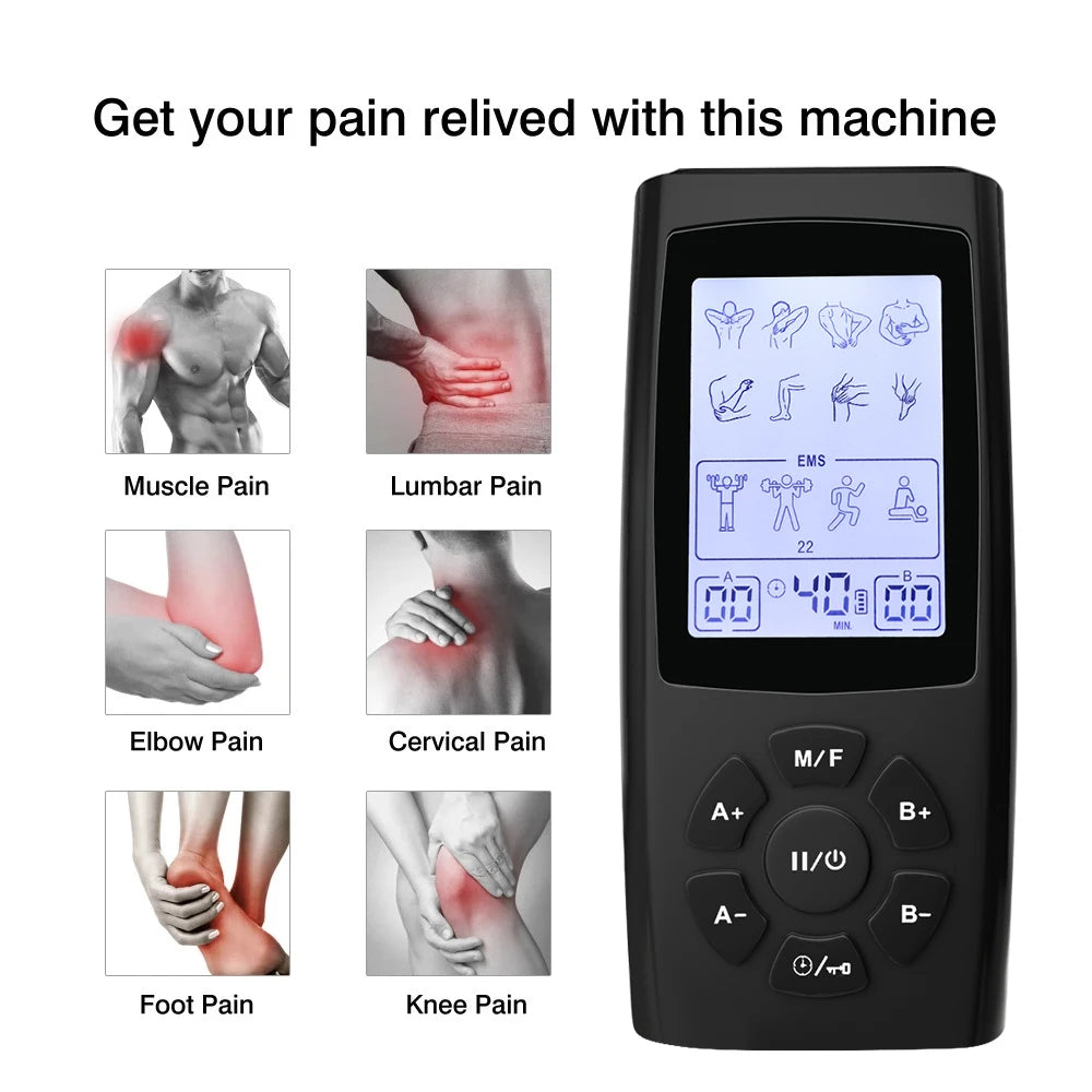 TENS EMS Unit 28 Modes 40 Intensity Muscle Stimulator for Pain Relief Therapy