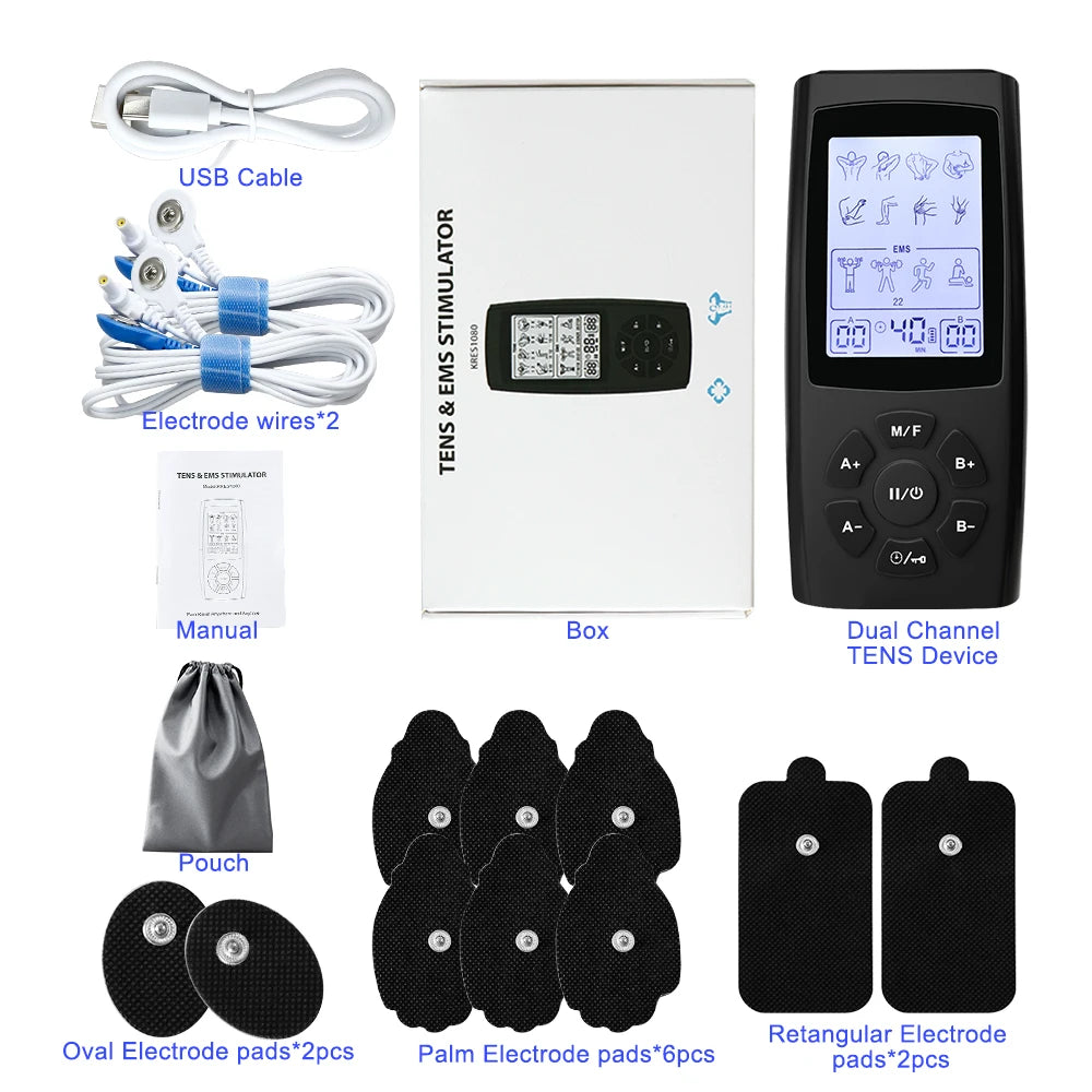 TENS EMS Unit 28 Modes 40 Intensity Muscle Stimulator for Pain Relief Therapy