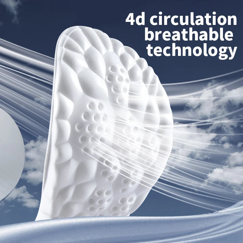 4D Cloud Technology Sports Insoles -- Breathable -- Shock Absorption -- Orthopedic Care