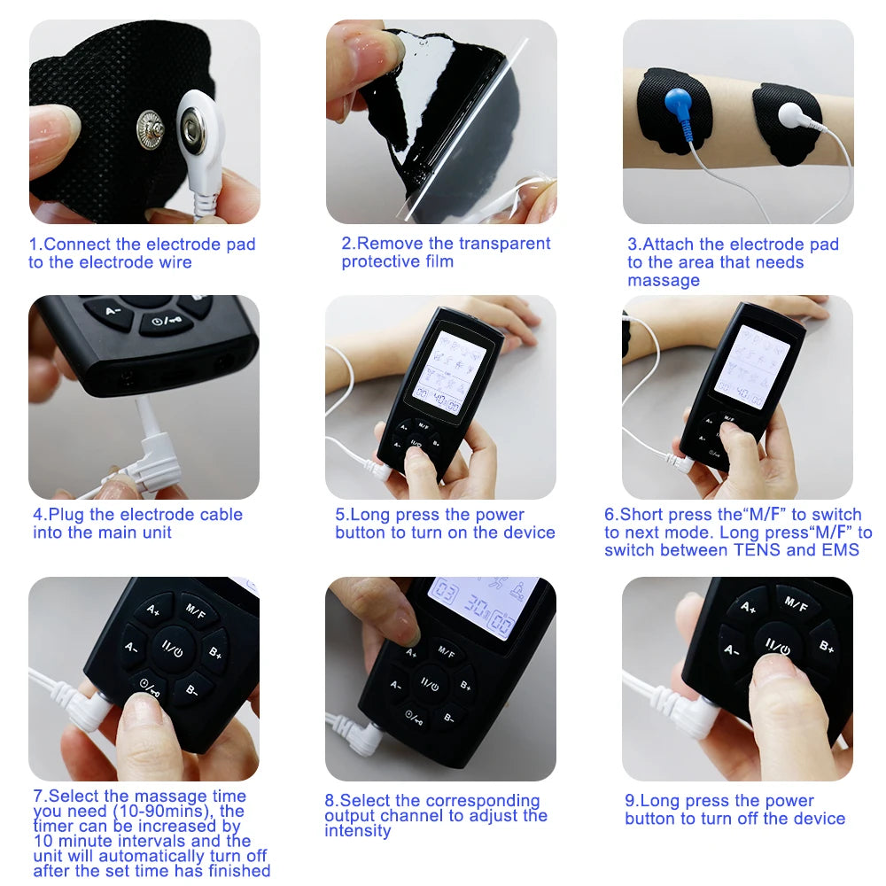 TENS EMS Unit 28 Modes 40 Intensity Muscle Stimulator for Pain Relief Therapy